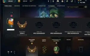 Ouro 1 com 21 Champs e 5 Fragmentos de skins