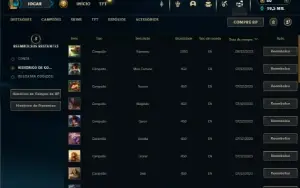Ouro 1 com 21 Champs e 5 Fragmentos de skins