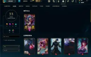 Diamante 4 com 55 Champs e 33 Skins