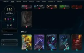 Vendo conta de lol com muitas skins