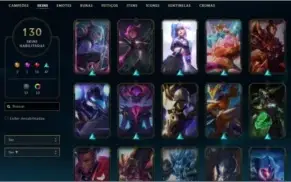 Vendo conta de lol com muitas skins