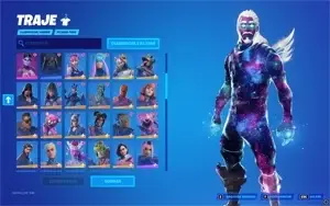 ACC FORTNITE 135 SKINS - GALAXY, MINTY, SALVE O MUNDO