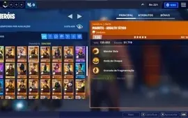 ACC FORTNITE 135 SKINS - GALAXY, MINTY, SALVE O MUNDO