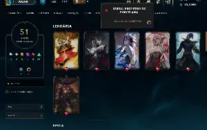 Conta lol platina 4, 110 campeões, 51 skins