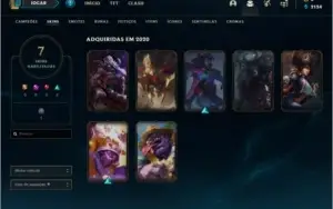 Conta prata 3 com 7 skins e 38 champs