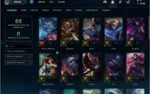 Conta prata 3 com 7 skins e 38 champs