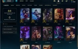 Conta prata 3 com 7 skins e 38 champs