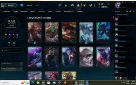 Conta mestre, todos os campeões e 282 skins, honra 5