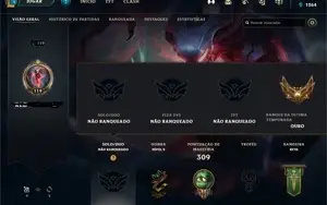 Conta LOL Gold 98 skins