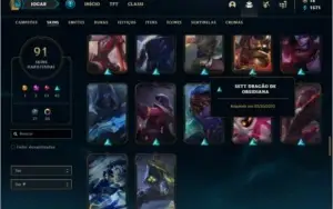 Conta ouro 3 de 85 champs e 91 skins com Sett Prestigio