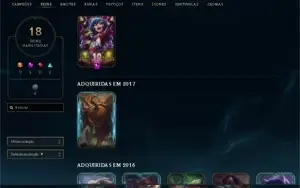 CONTA 65 CAMPEÕES E 18 SKINS  1 SKIN MISTICA