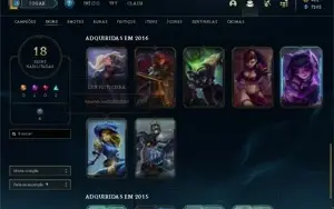 CONTA 65 CAMPEÕES E 18 SKINS  1 SKIN MISTICA