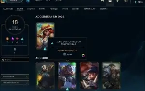 CONTA 65 CAMPEÕES E 18 SKINS  1 SKIN MISTICA