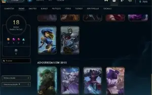 CONTA 65 CAMPEÕES E 18 SKINS  1 SKIN MISTICA