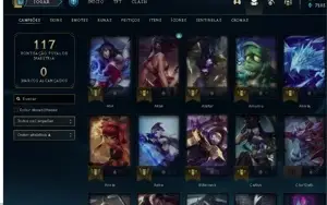 CONTA 65 CAMPEÕES E 18 SKINS  1 SKIN MISTICA