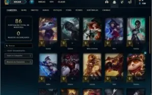 Conta prata 4 com 21 champs e 12 skins
