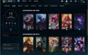 Conta prata 4 com 21 champs e 12 skins