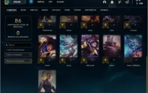 Conta prata 4 com 21 champs e 12 skins