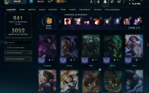 Esmeralda 4 com TODOS os Champs e 228 Skins + 12 Vitoriosas