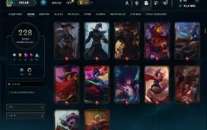 Esmeralda 4 com TODOS os Champs e 228 Skins + 12 Vitoriosas
