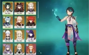 Ar 55 Genshin Impact  10 personagens 5*