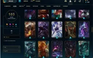 Conta ouro 4 com 120 Champs e 103 Skins + 2 Prestigios