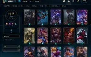 Conta ouro 4 com 120 Champs e 103 Skins + 2 Prestigios