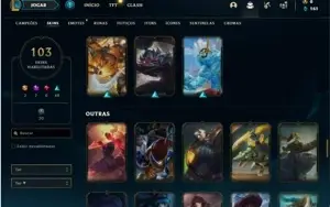 Conta ouro 4 com 120 Champs e 103 Skins + 2 Prestigios