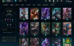 Conta Ferro 1 com 100 Champs e 172 Skins + 3 Prestigios