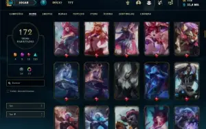 Conta Ferro 1 com 100 Champs e 172 Skins + 3 Prestigios