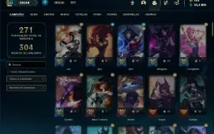 Conta Ferro 1 com 100 Champs e 172 Skins + 3 Prestigios