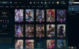 Conta Lol Platina 4, 361 Skins, All Champs