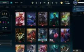Conta Lol Platina 4, 361 Skins, All Champs