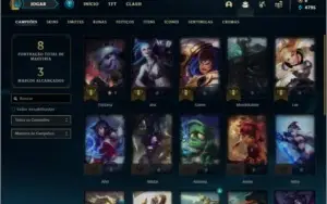 Conta prata 3 barata com 21 champs e 1 skin