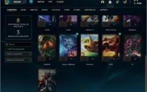 Conta prata 3 barata com 21 champs e 1 skin