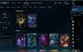 Vendo conta GOLD 1 lol com todos champs e 96 SKINS