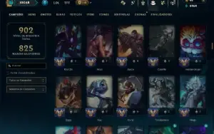 Platina 2 com TODOS os Champs e 264 Skins ( JG / ADC / SUP )