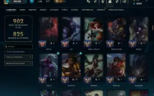 Platina 2 com TODOS os Champs e 264 Skins ( JG / ADC / SUP )