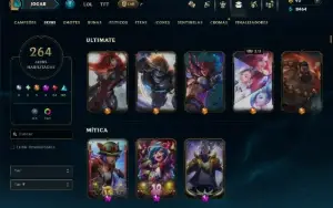 Platina 2 com TODOS os Champs e 264 Skins ( JG / ADC / SUP )