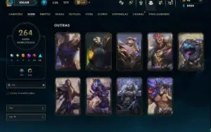 Platina 2 com TODOS os Champs e 264 Skins ( JG / ADC / SUP )