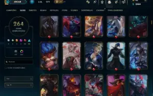 Platina 2 com TODOS os Champs e 264 Skins ( JG / ADC / SUP )