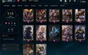 Vendo conta League Of Legends com 518 Skin, e 15 Skin Ed. Pr