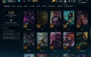 Mestre com 55 Champs e 12 Skins ( 15 PDL )