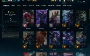 Mestre com 55 Champs e 12 Skins ( 15 PDL )