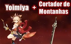 Conta Genshin Impact AR5 com Yoimiya e Cortador de Montanhas