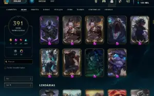 Conta lol mais de 20 míticas, e muitos itens raros