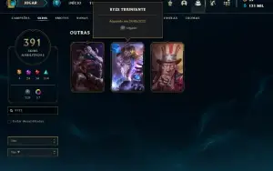 Conta lol mais de 20 míticas, e muitos itens raros