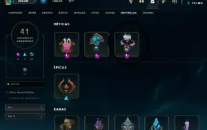 Conta lol mais de 20 míticas, e muitos itens raros