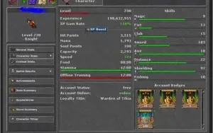 Vendo conta tibia - KNIGHT 230 com addons e montarias raras.