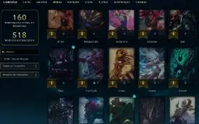 Unranked com 100 Champs e 27 Skins + 2 Fragmentos